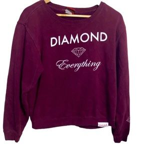 Burgundy long sleeve sweater diamond supply co. Size M